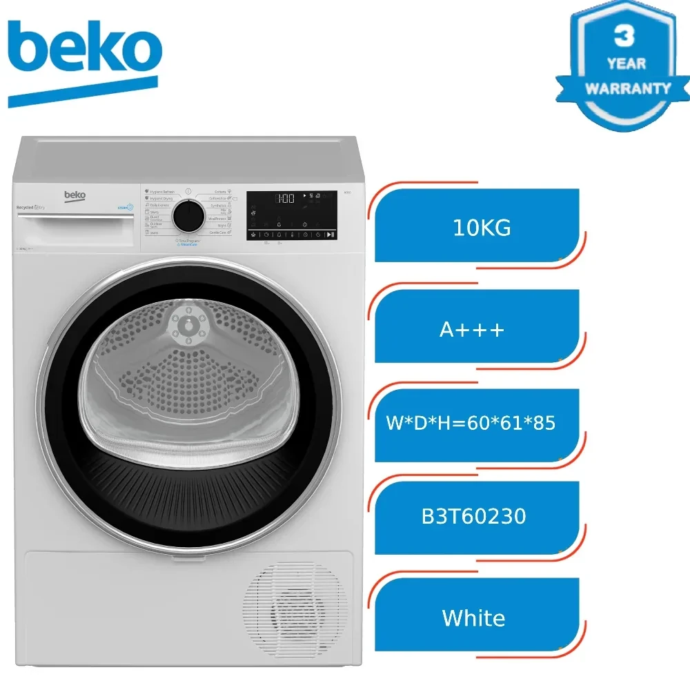 Front Load Washing Machine Beko BLDC Motor A+++ Energy Rating B3T60230 10KG
