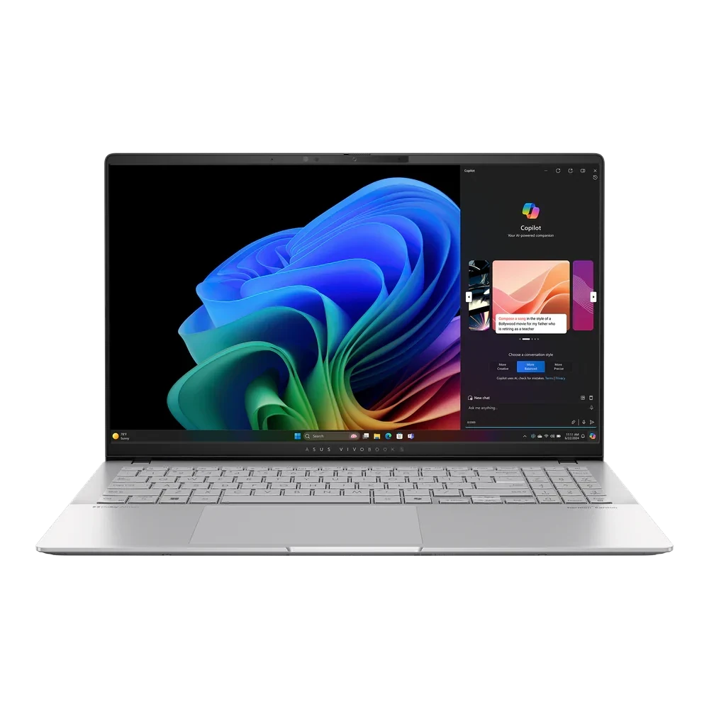 ASUS Vivobook S 15 K5507QA-MA048W Copilot 15.6" 3K OLED Laptop Snapdragon X Plus X1P 42 100 - 16GB RAM - 1TB SSD - Shared - WIN 11 (Cool Silver)
