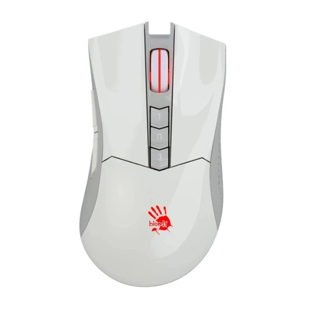 Gaming Mouse Bloody Wireless R90 Plus Stone Black 2.4G Greyish White