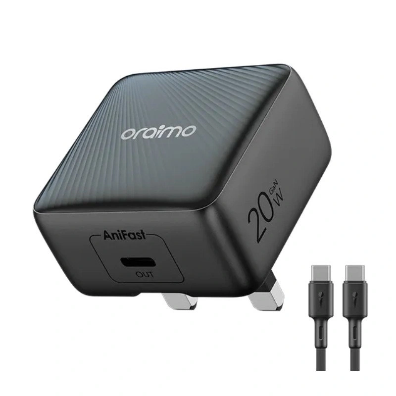 Oraimo Charger 20W Gan tech with C to C cable Black