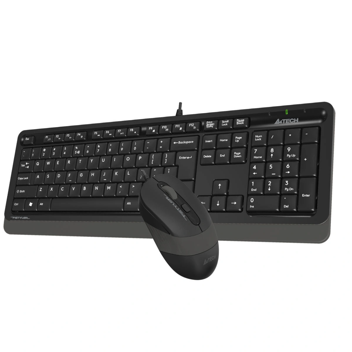 Wired Keyboard & Mouse A4Tech F1010 Fstyler Sleek - Arabic/English Grey