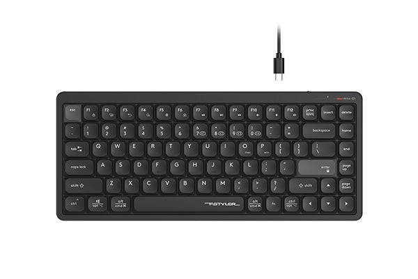 Wireless Keyboard A4Tech FBX53C Dual‑Mode (Bluetooth + 2.4 GHz) USB‑C Recharge Black