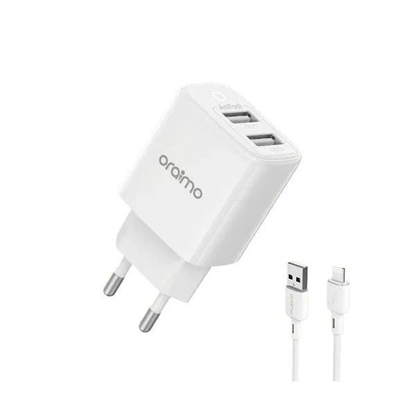 Oraimo Firefly 2U 12W Charger with LTG Cable White