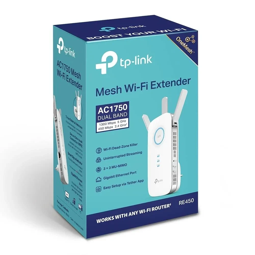 TP-Link RE450 AC1750 Dual Band Wi-Fi Range Extender with Gigabit Port