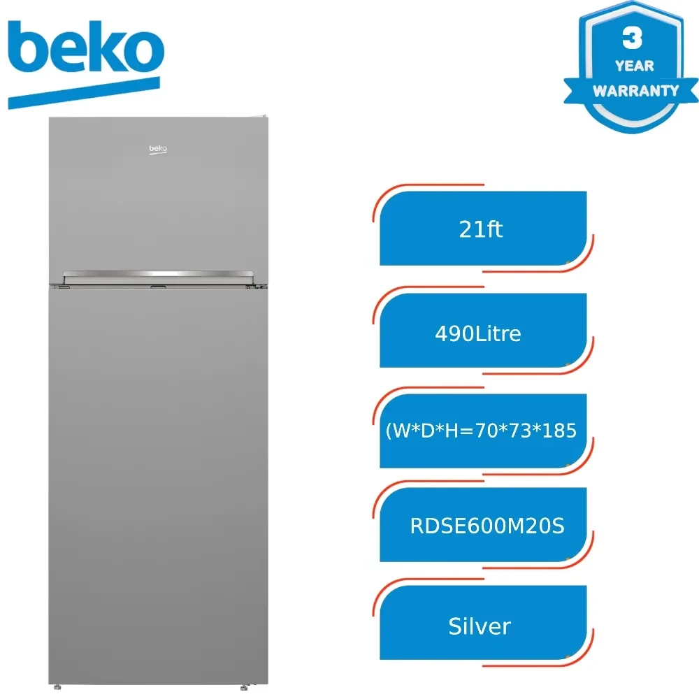 Refrigerator Beko MinFrost Top Freezer 21ft RDSE600M20S