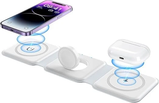MC Peace Series 3 in 1 Foldable Magnetic Wireless Charger White