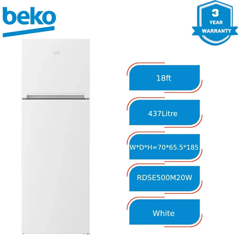 Refrigerator Beko MinFrost Top Freezer 18ft RDSE500M20W White