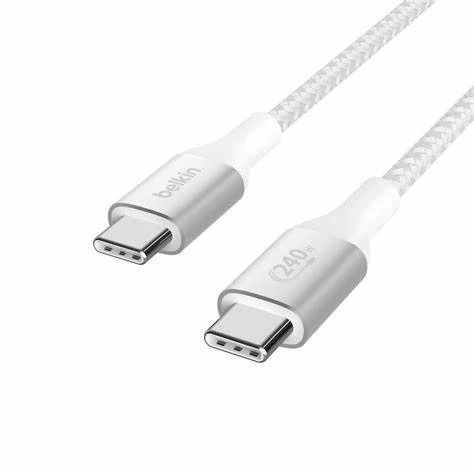 Belkin 240W BRAIDED C-C CABLE 2M White